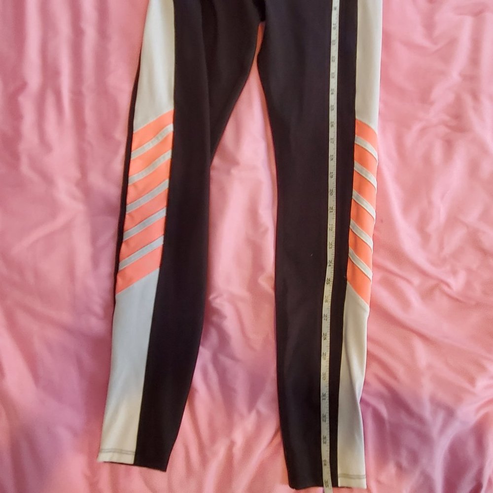 EUC Forever 21 Pink and White Striped Leggings